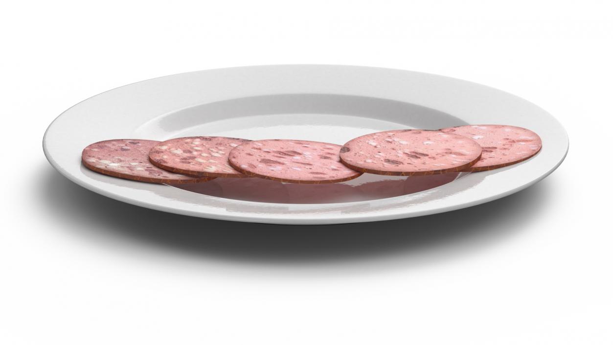 3D Veal Sausage on Plate