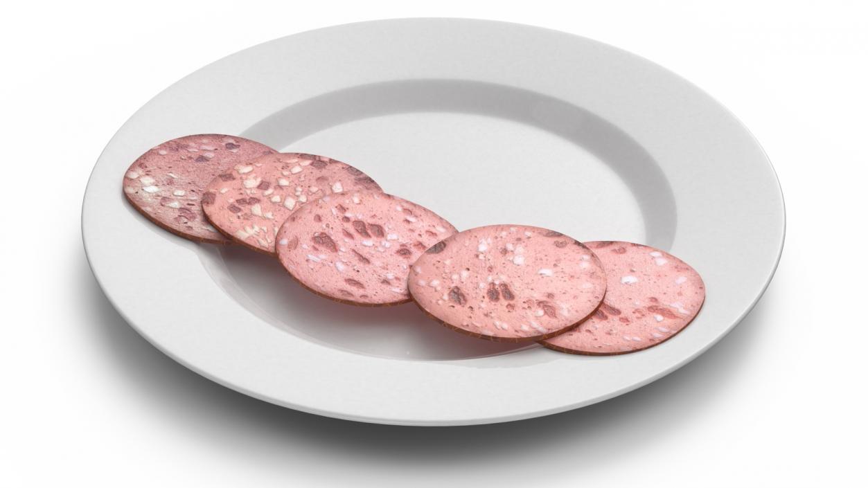 3D Veal Sausage on Plate