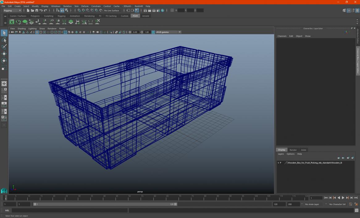 3D Wooden Box for Fruit Picking model