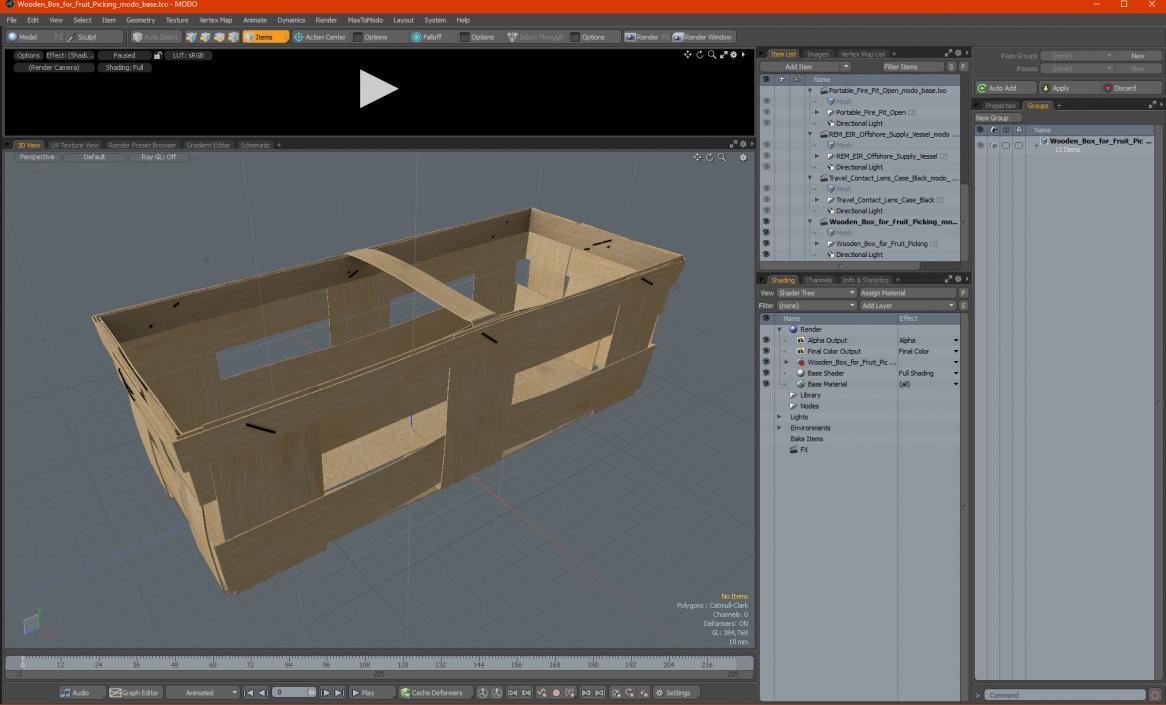 3D Wooden Box for Fruit Picking model