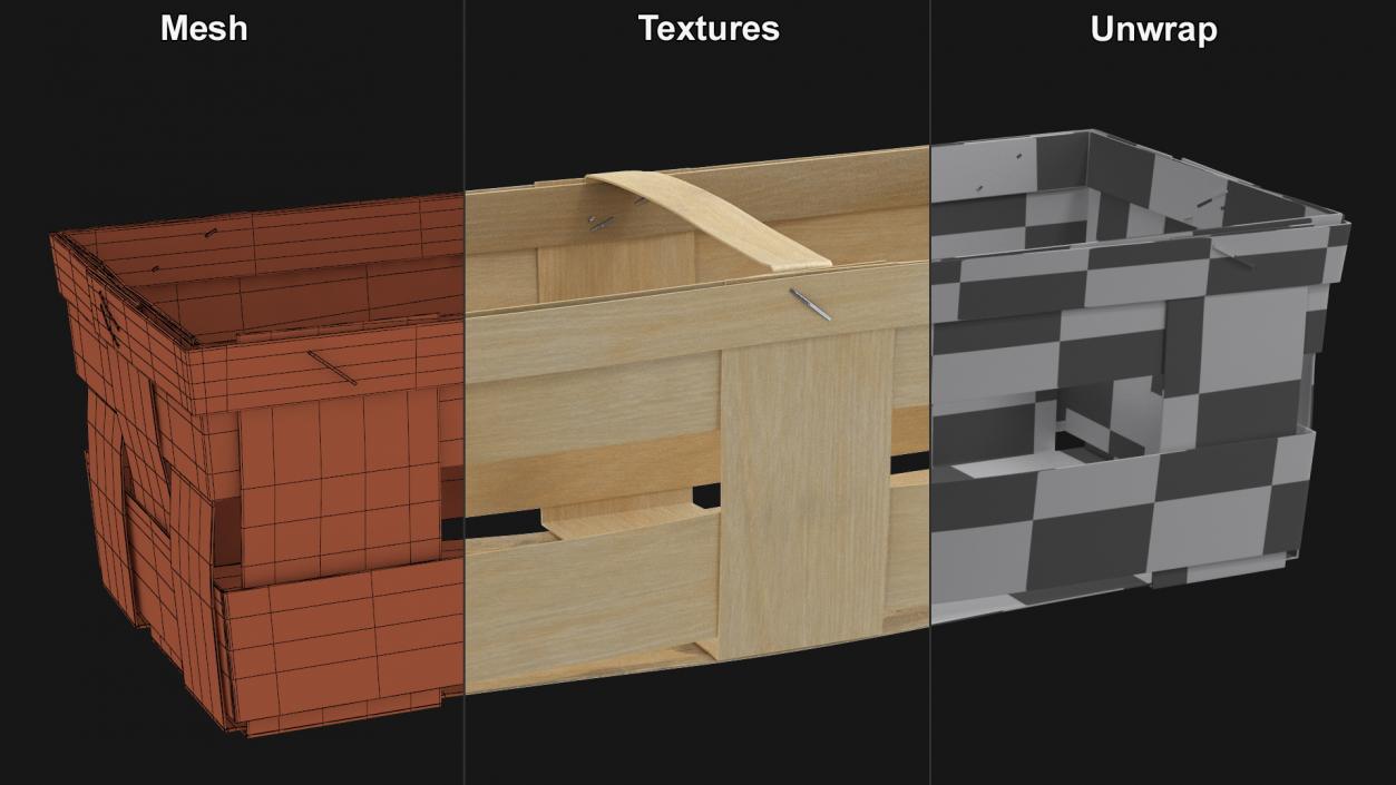 3D Wooden Box for Fruit Picking model