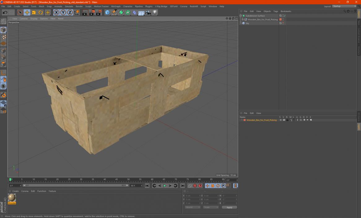 3D Wooden Box for Fruit Picking model