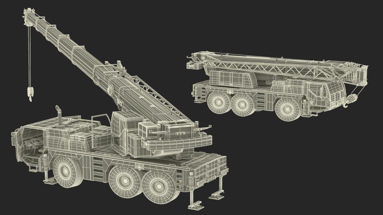 Mobile Crane Truck Rigged for Maya 3D model