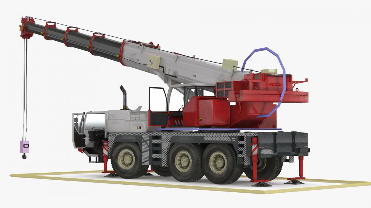 Mobile Crane Truck Rigged for Maya 3D model