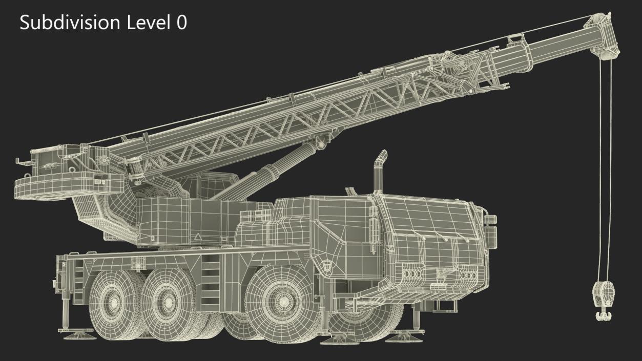 Mobile Crane Truck Rigged for Maya 3D model