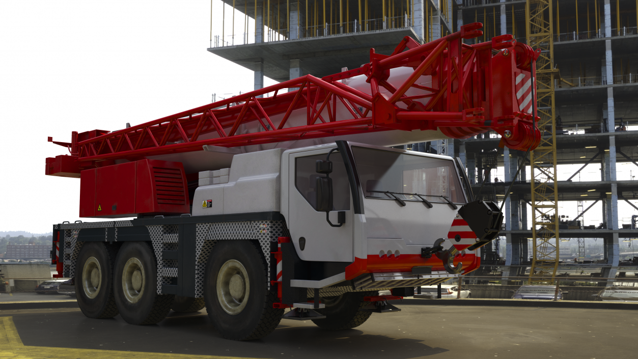 Mobile Crane Truck Rigged for Maya 3D model