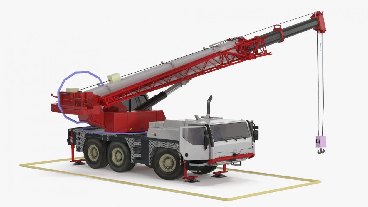 Mobile Crane Truck Rigged for Maya 3D model