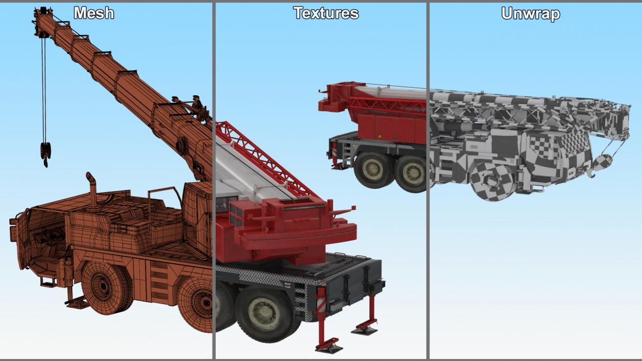 Mobile Crane Truck Rigged for Maya 3D model