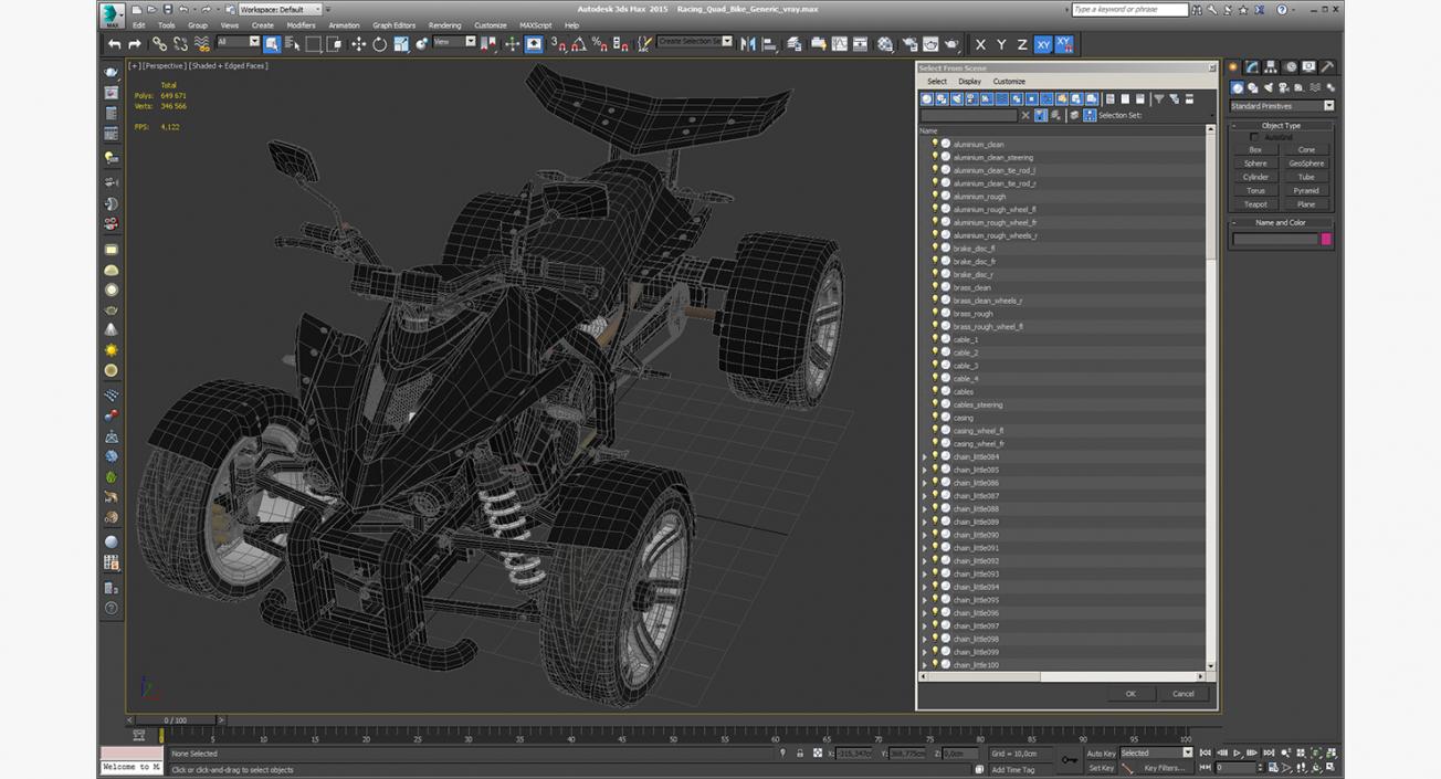 Racing Quad Bike Generic 3D model