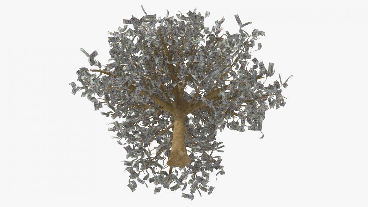 3D Money Tree with Dollar Bills model