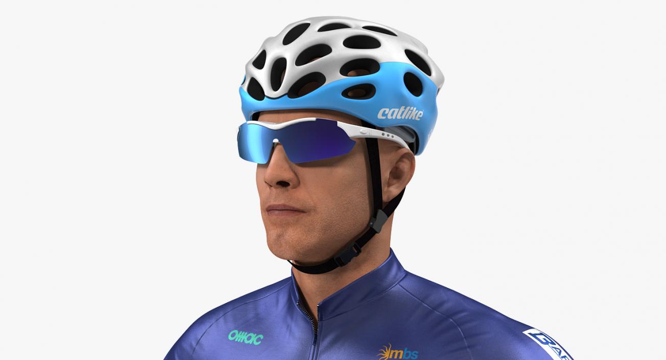 3D Bicyclist T Pose Blue Suit