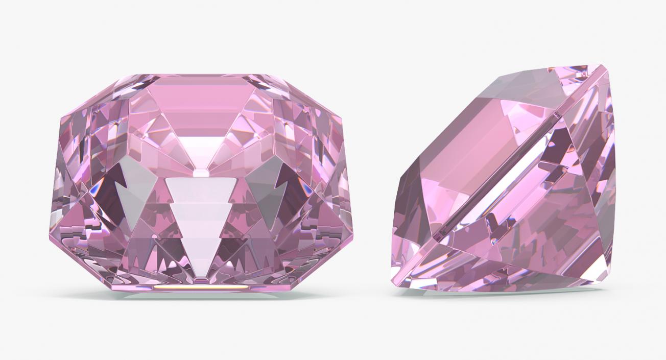 Asscher Cut Diamonds Set 3D model