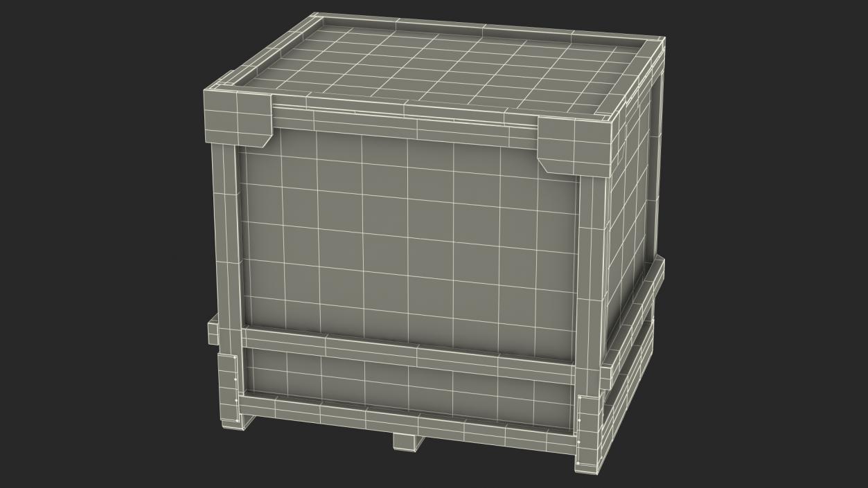 3D model Square Wooden Double Door Shipping Crate