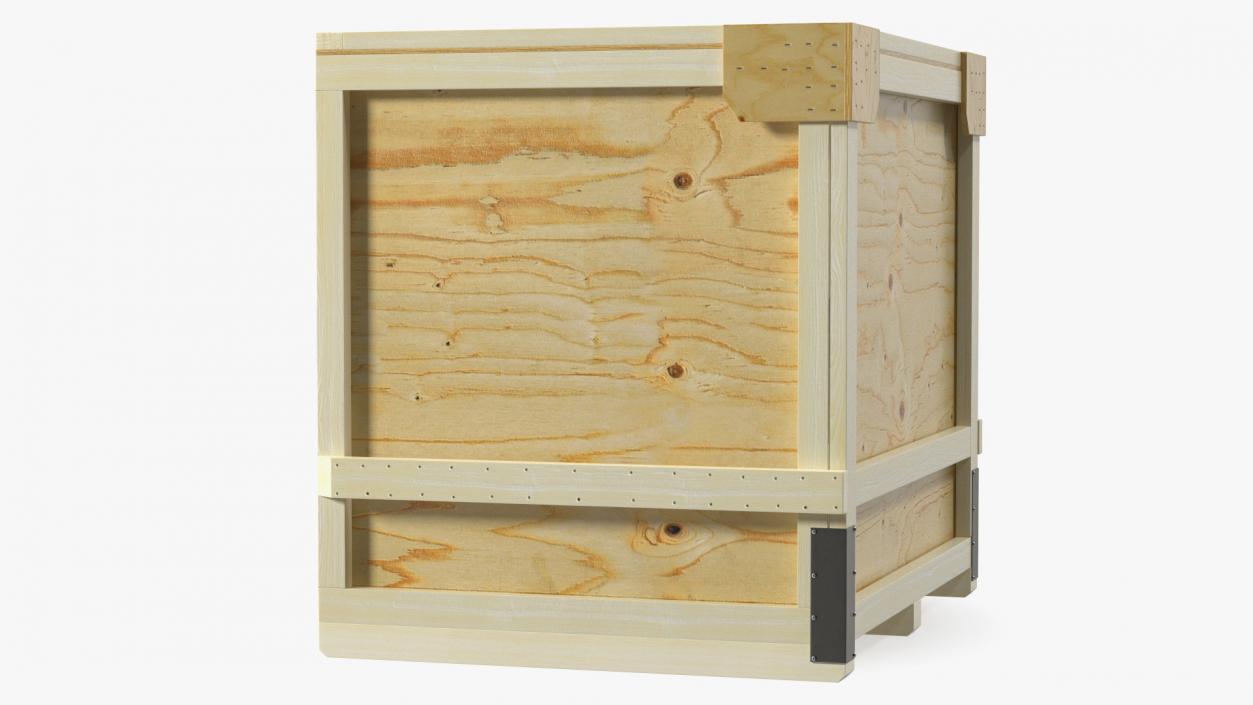 3D model Square Wooden Double Door Shipping Crate