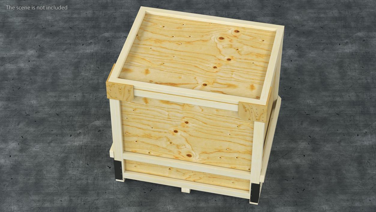 3D model Square Wooden Double Door Shipping Crate