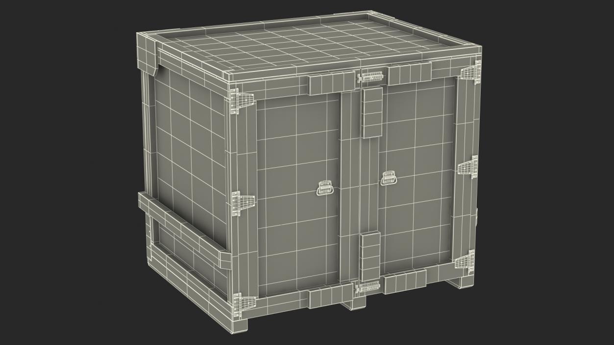 3D model Square Wooden Double Door Shipping Crate