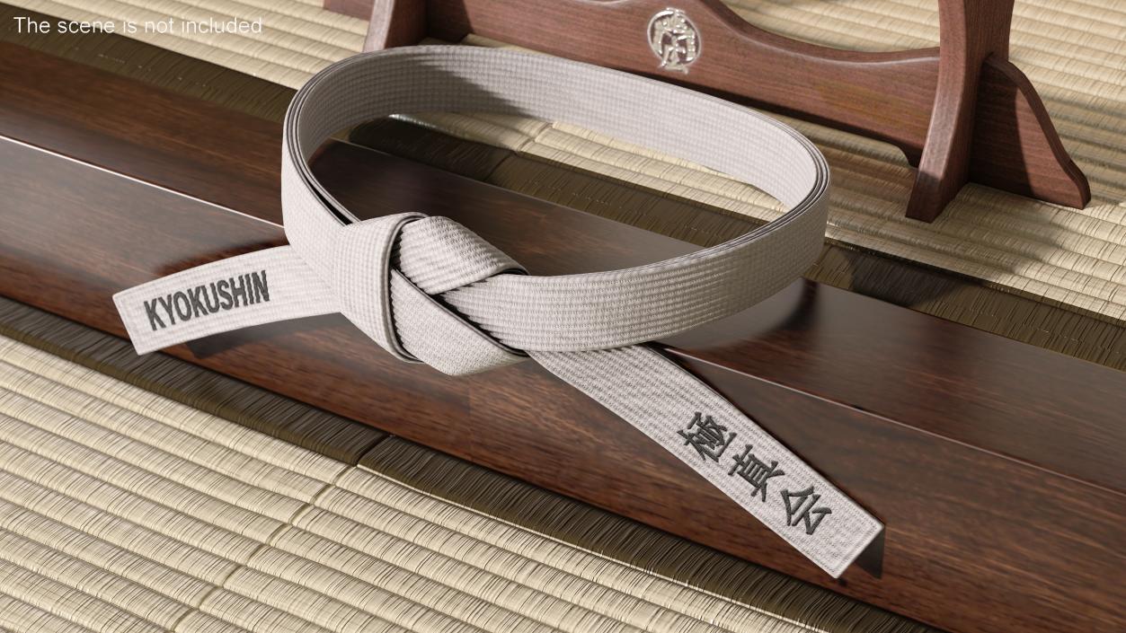 3D model Obi Kyokushin Waist Belt White