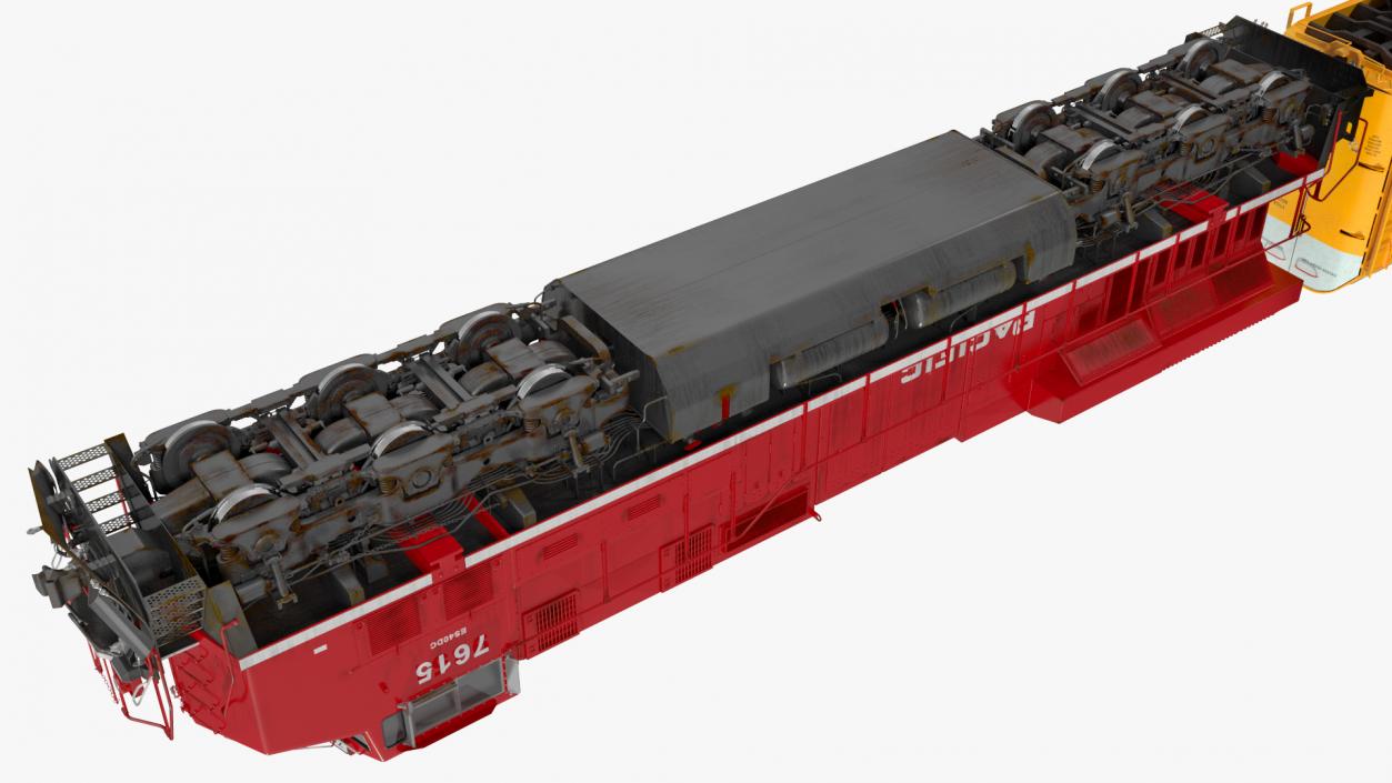 3D Generic Locomotive with Auto Rack Train Car model