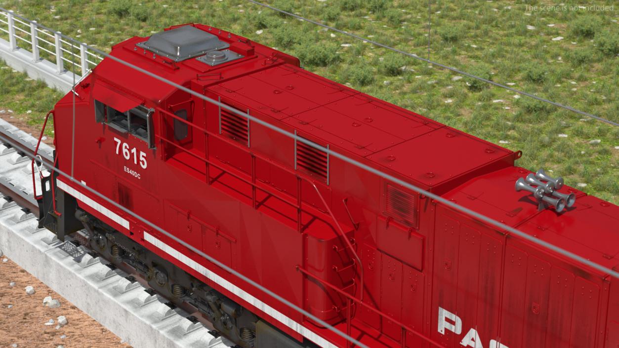 3D Generic Locomotive with Auto Rack Train Car model