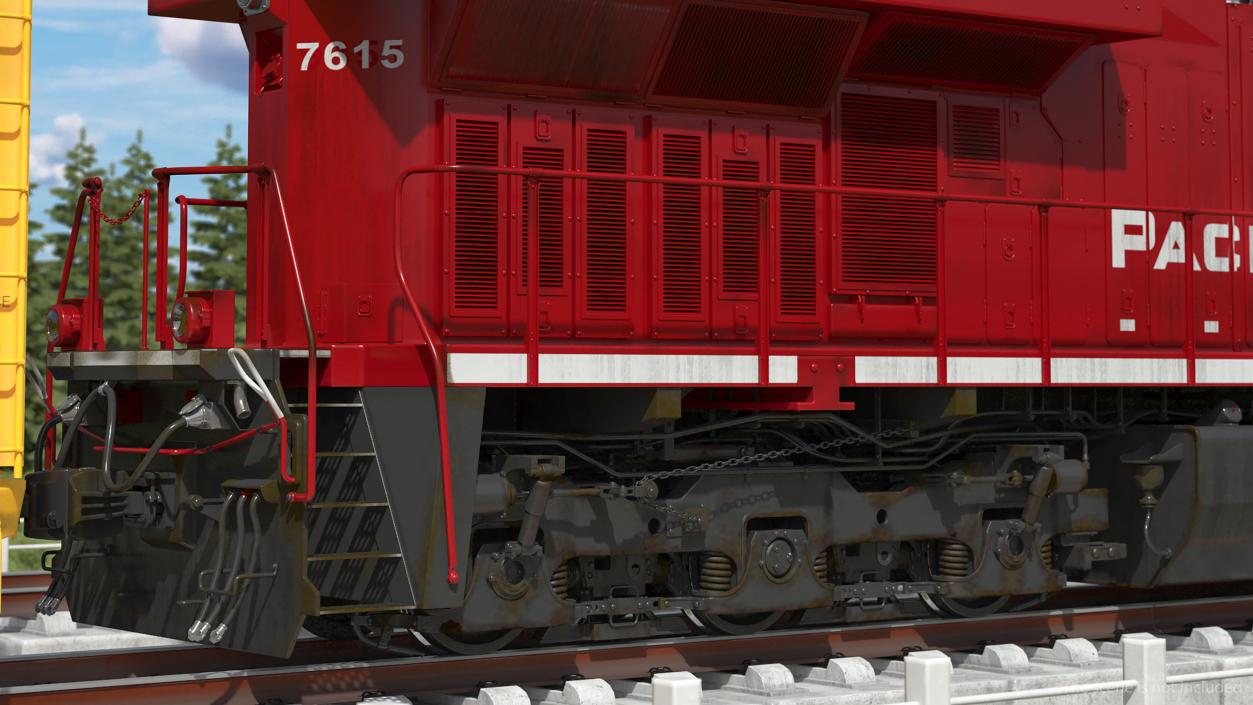 3D Generic Locomotive with Auto Rack Train Car model