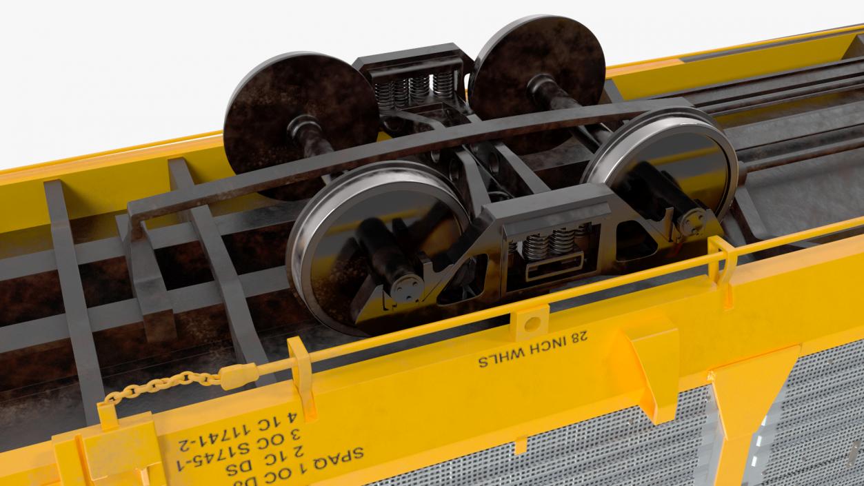 3D Generic Locomotive with Auto Rack Train Car model