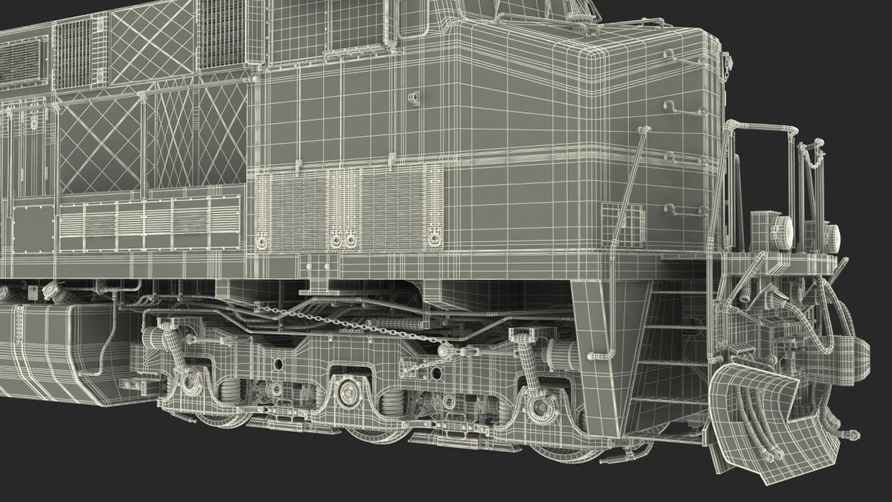 3D Generic Locomotive with Auto Rack Train Car model