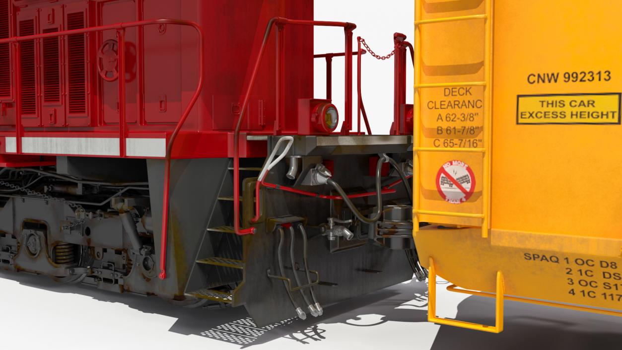 3D Generic Locomotive with Auto Rack Train Car model