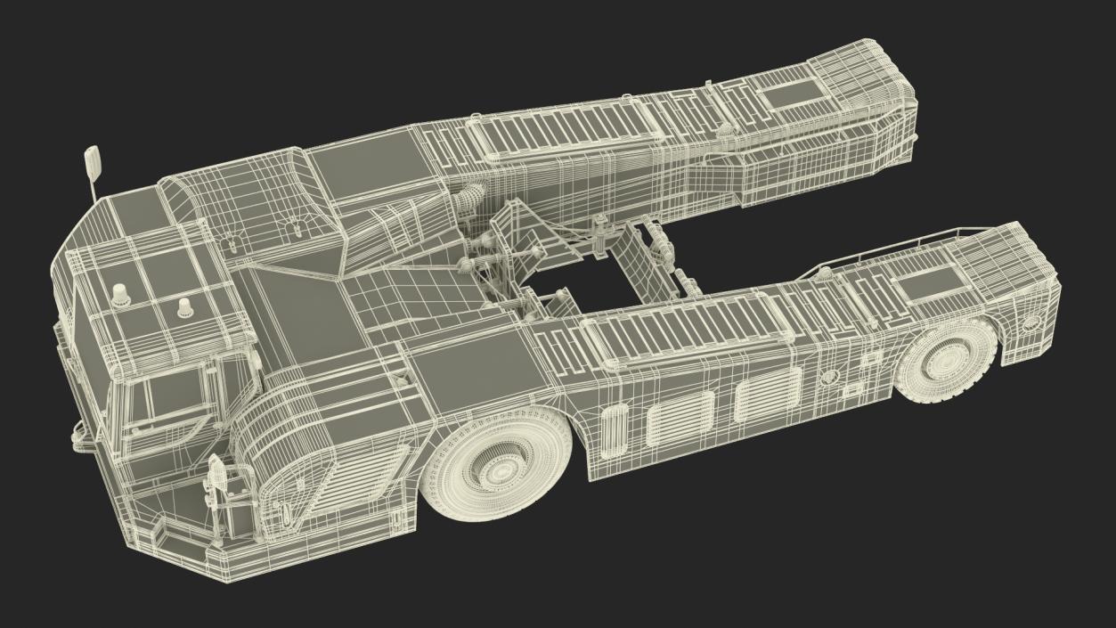 3D Airplane Pulled by Towing Tractor model