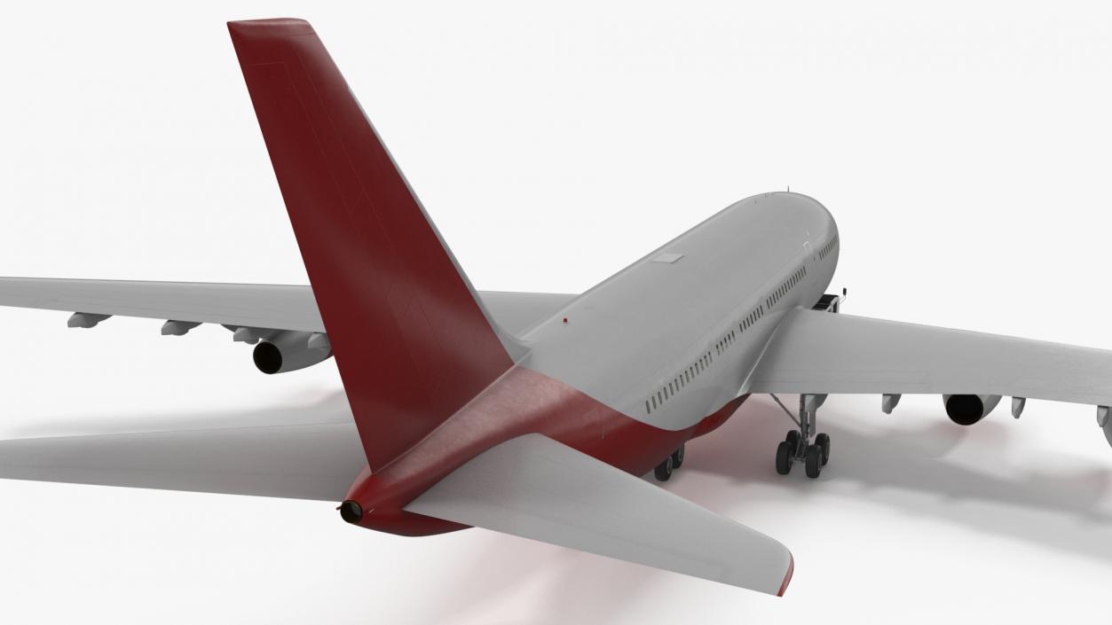 3D Airplane Pulled by Towing Tractor model