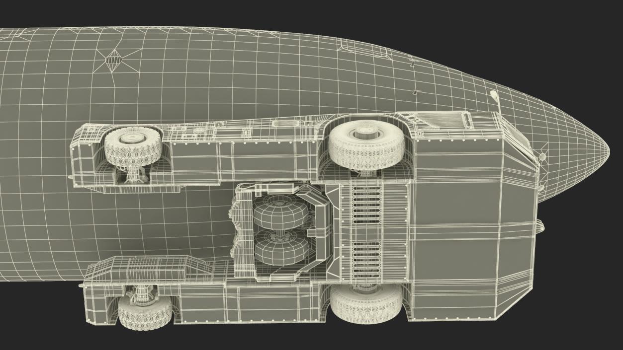 3D Airplane Pulled by Towing Tractor model