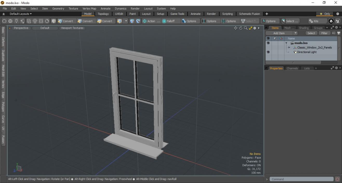 3D model Classic Window 2x2 Panels