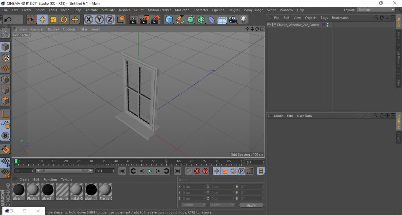 3D model Classic Window 2x2 Panels