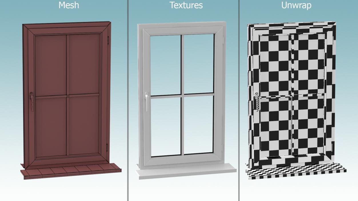 3D model Classic Window 2x2 Panels