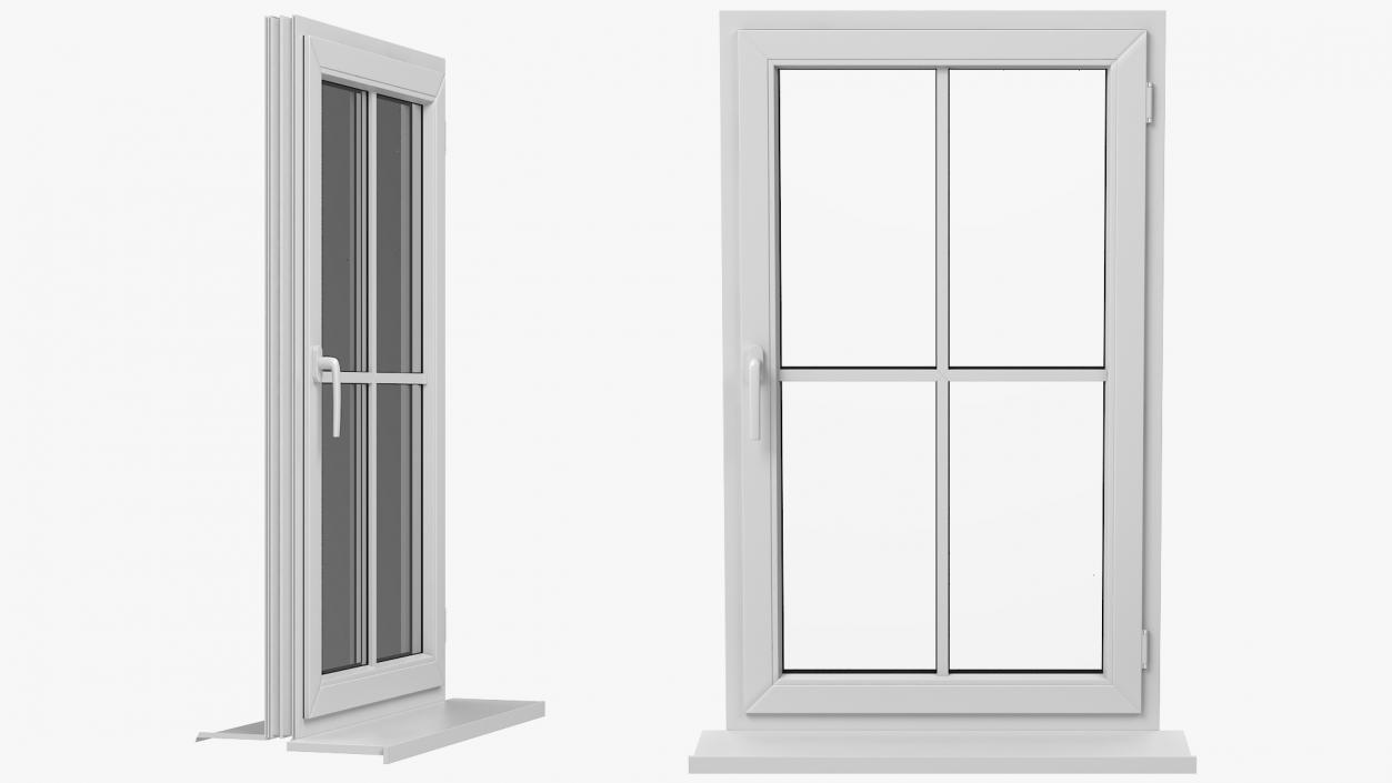 3D model Classic Window 2x2 Panels