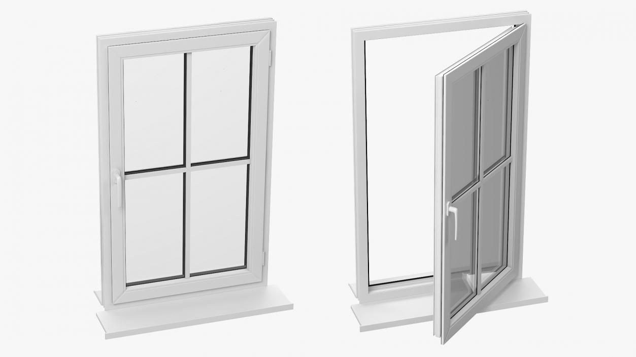 3D model Classic Window 2x2 Panels