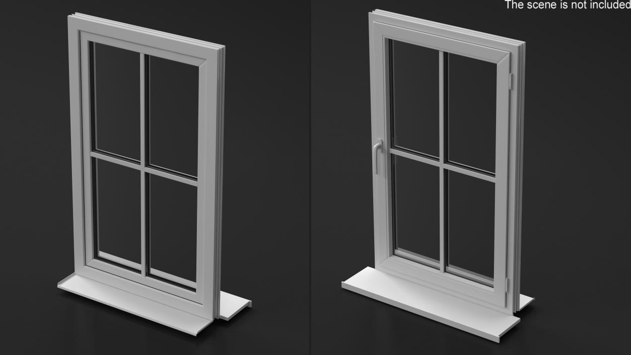 3D model Classic Window 2x2 Panels