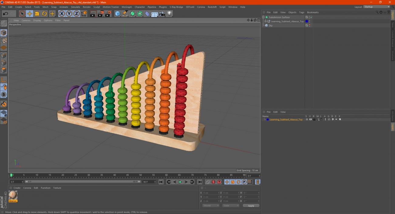 3D Learning Subtract Abacus Toy model