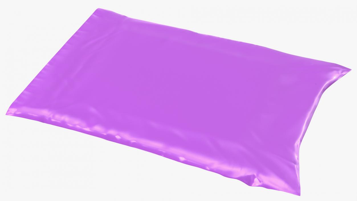 3D Poly Mailer Plastic Bag Pink Open model