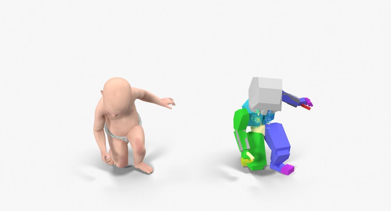 3D Small Baby Boy Rigged