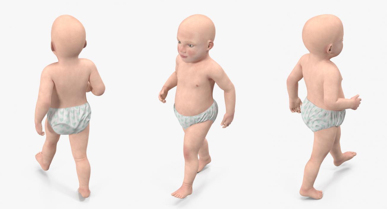 3D Small Baby Boy Rigged