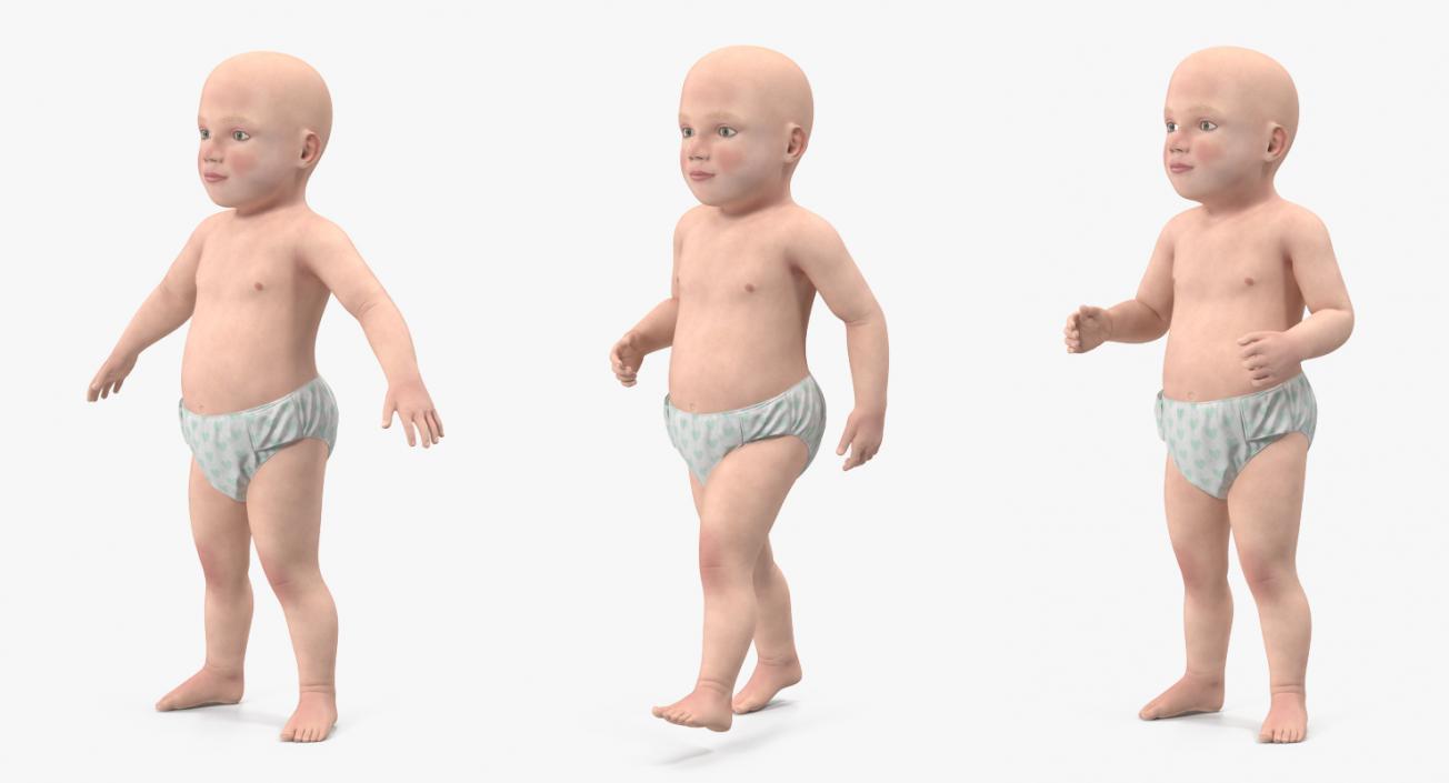 3D Small Baby Boy Rigged