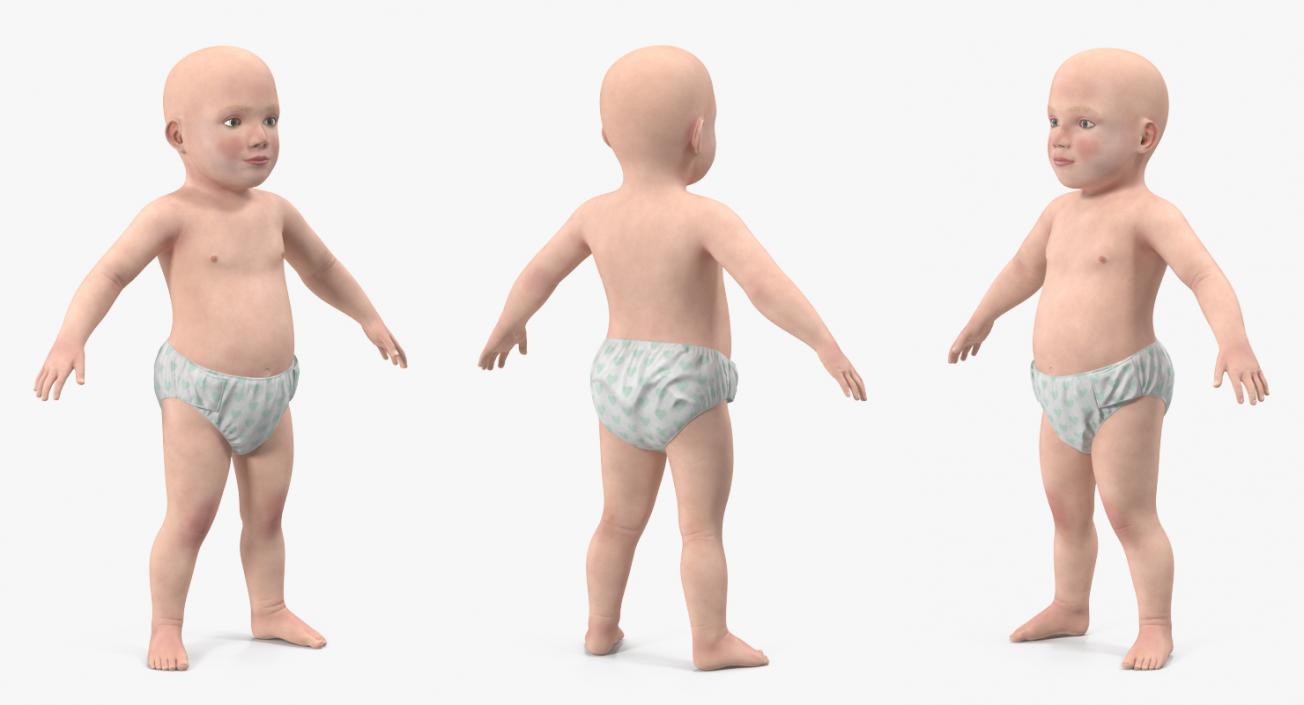 3D Small Baby Boy Rigged