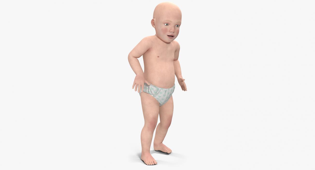 3D Small Baby Boy Rigged