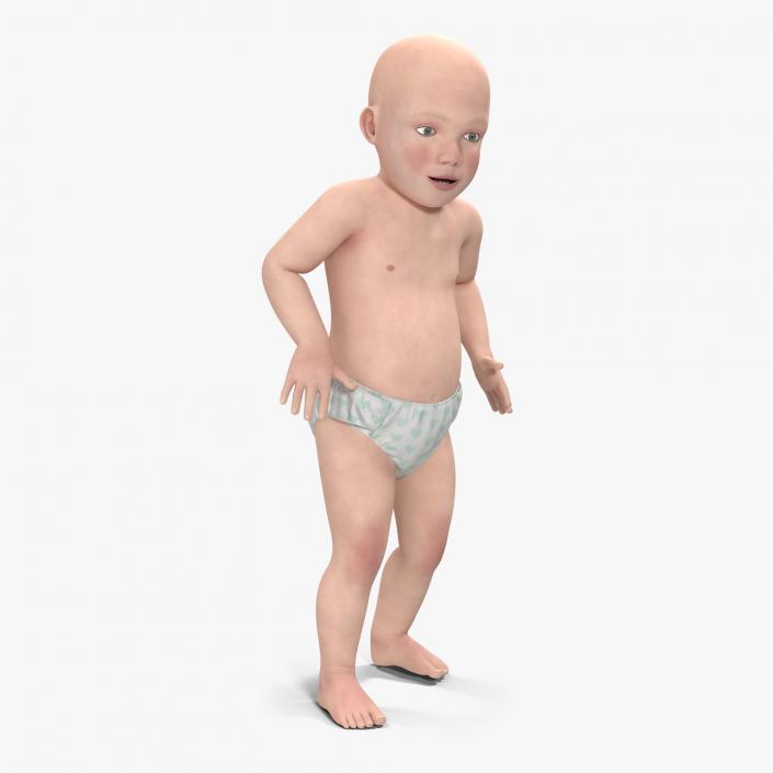 3D Small Baby Boy Rigged