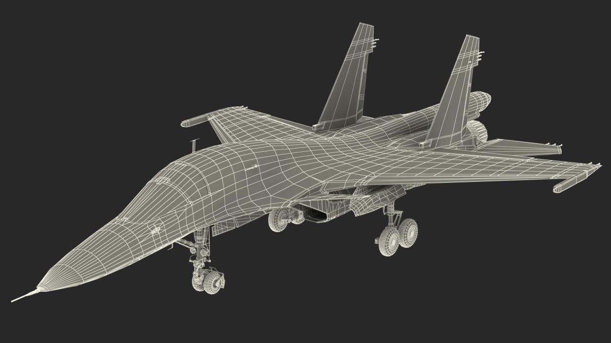 3D Su 34 Aircraft with X-31PM Supersonic Missile Rigged for Cinema 4D