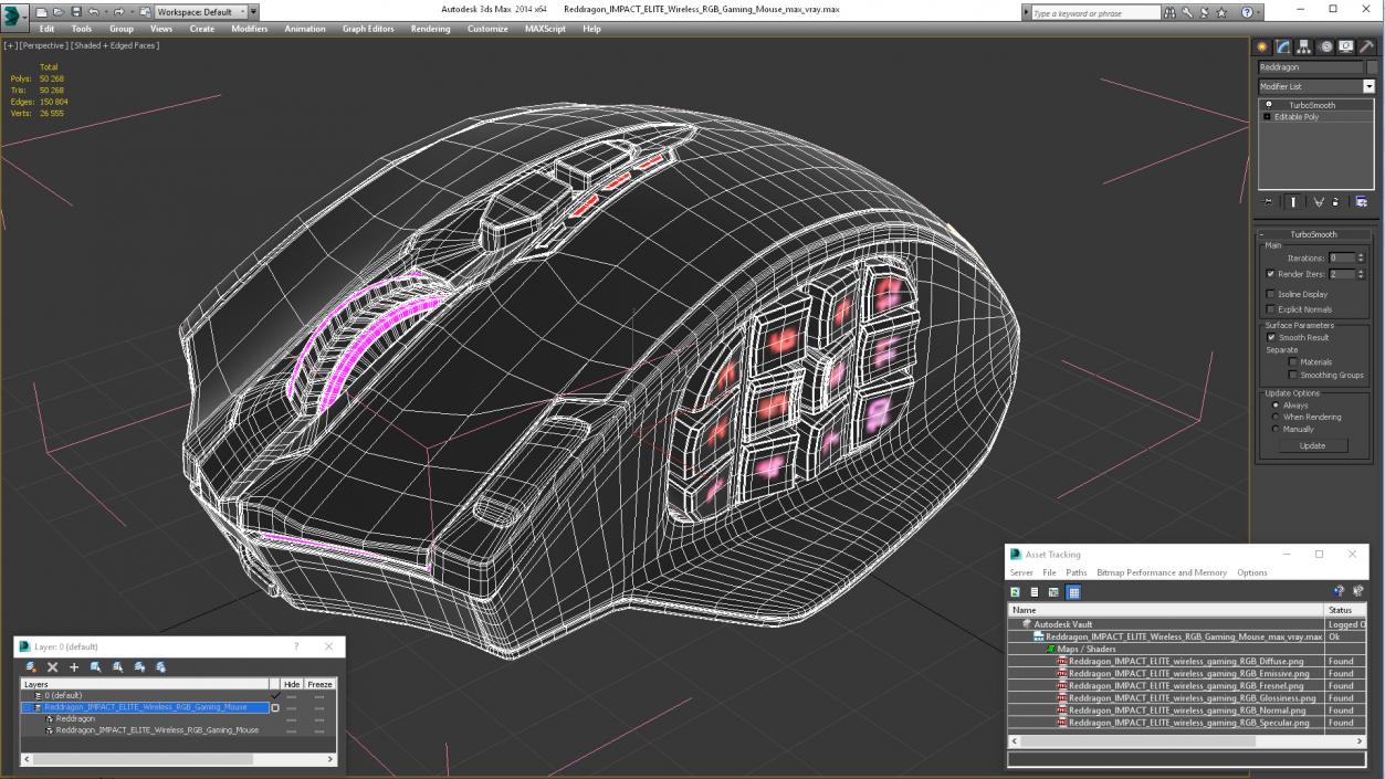 3D Reddragon IMPACT ELITE Wireless RGB Gaming Mouse model