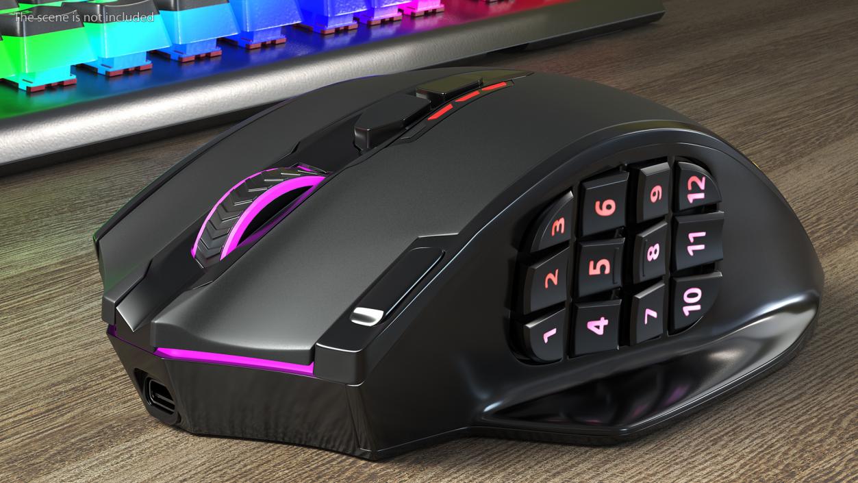 3D Reddragon IMPACT ELITE Wireless RGB Gaming Mouse model