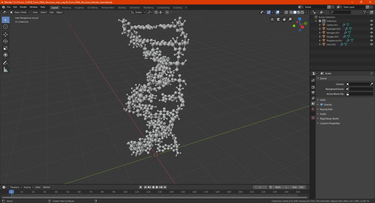 3D model B Form DNA Structure