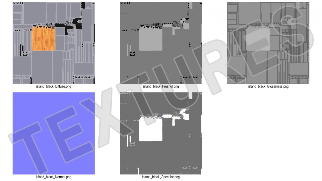 Rolling Kitchen Island Grey 3D