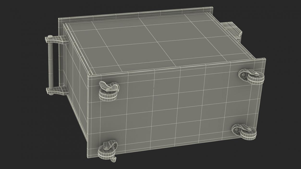 Rolling Kitchen Island Grey 3D